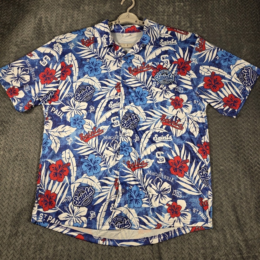 Margaritaville St Paul Saints Hawaiian Camp Shirt Mens XL 2024 SGA Baseball AOP